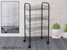 CARRELLO PORTAFRUTTA PORTA UTENSILI DA CUCINA E BAGNO 4 RIPIANI 3 COLORI FRUTTA