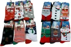 12 Pairs Gents Socks Santa Festive Christmas Cotton Rich Novelty Xmas Socks