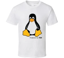 Powered By Tux Linux Logo Funny T Shirt