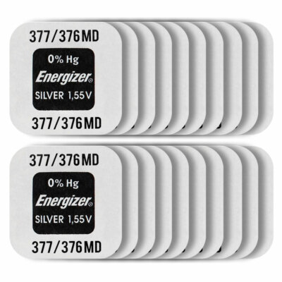 20 X Energizer 377 376 Batterien Silberoxid 1,55V SR66 SR626SW Uhr