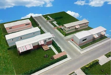 N Scale Buildings - Mobile Home Trailer Park Homes Cardstock kit set TH3