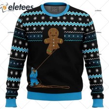 Gingerbread Cookie Monster Ugly Christmas Sweater YTQ81CXO