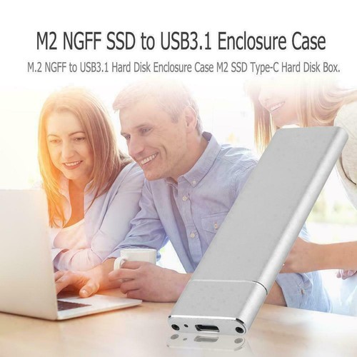Silver Mini Aluminum Alloy M2 SSD Disk Case Adapter External Enclosure Box d - Picture 8 of 10
