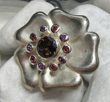 Charlotte 21 Anemonen Scheibe Silber 925 Amethyst Topas Ehinger Schwarz 1mmHals