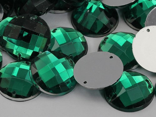 16mm Round Flat Back Sew On Beads for Crafts - 40 Pieces - 13 Colors - Picture 5 of 13