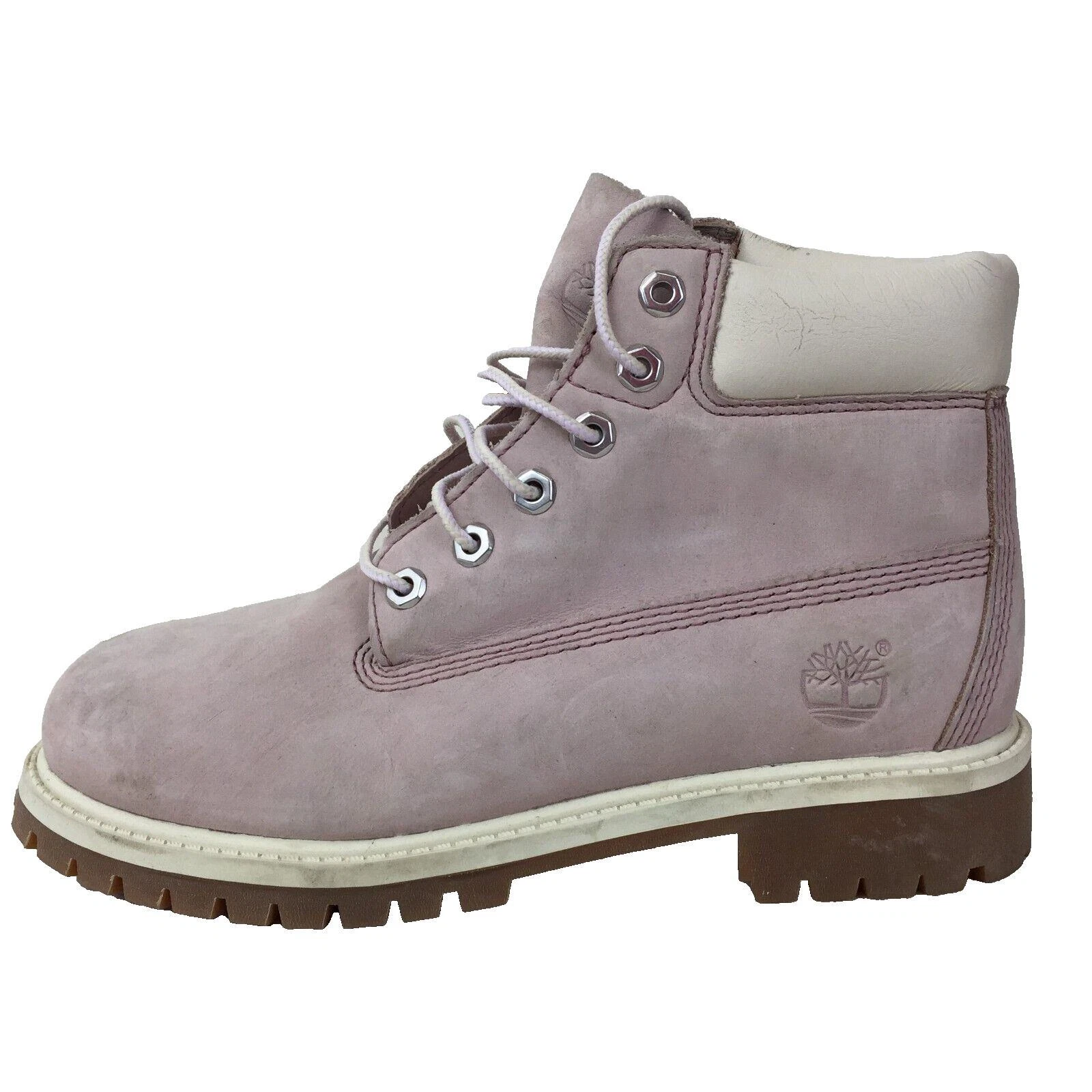 Timberland stivali impermeabili in pelle rosa chiaro stringati donna UK 2 5 Eur 35