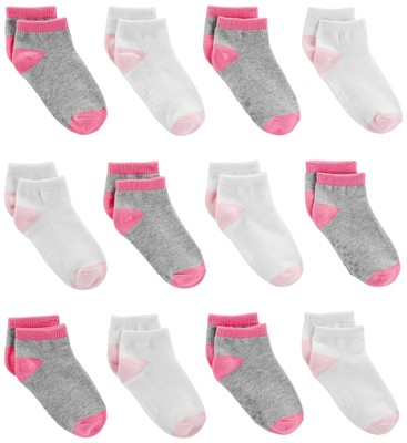 Baby Mädchen 12-Pack No-Show Infant-and-Toddler-Socks Grau/Rosa/Weiß 4-5 Jahr...