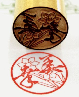 koyohide様オーダー Japanese flower SUKASHIBORI name stamp/personalised HANKO seal