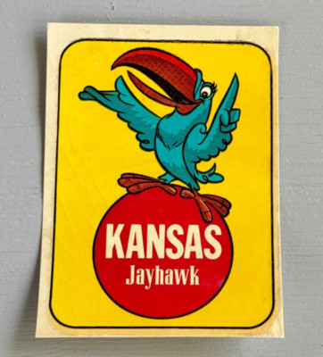 Vintage Kansas Jayhawk Souvenir Decal for Inside of Window Unused