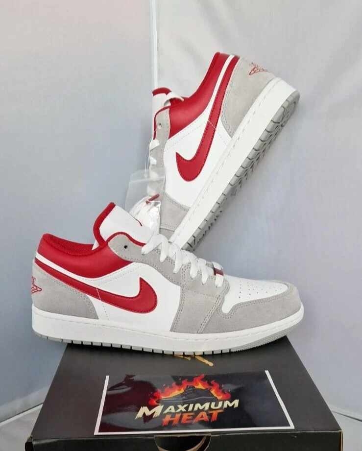 Nike Air Jordan 1 Low SE grigio fumo chiaro palestra rosso UK 8 5 US 9 5 EU 43 allenatore