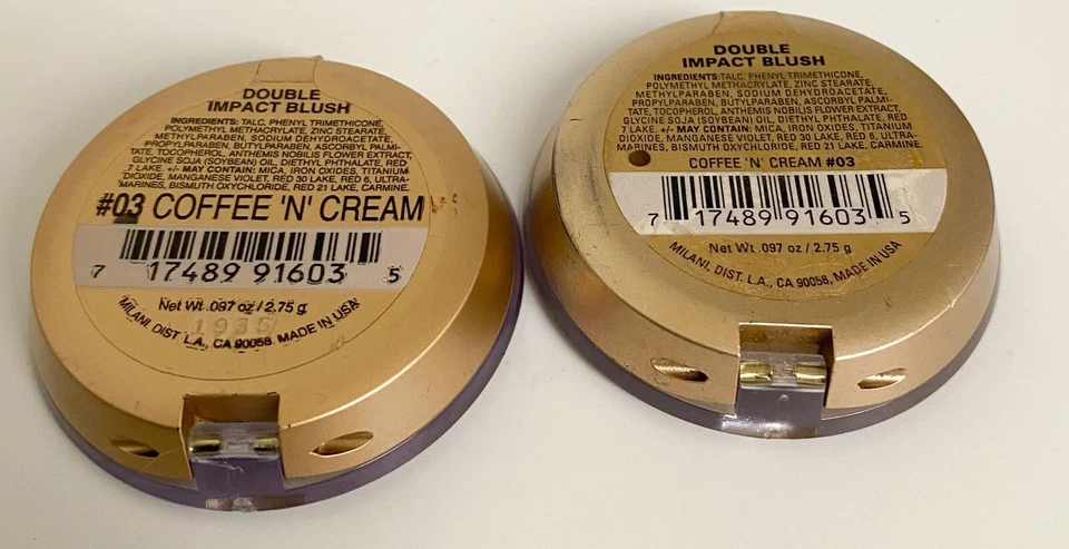 New (2) MILANI DOUBLE IMPACT BLUSH #03 Coffee 'N Cream ** - Image 2 of 3