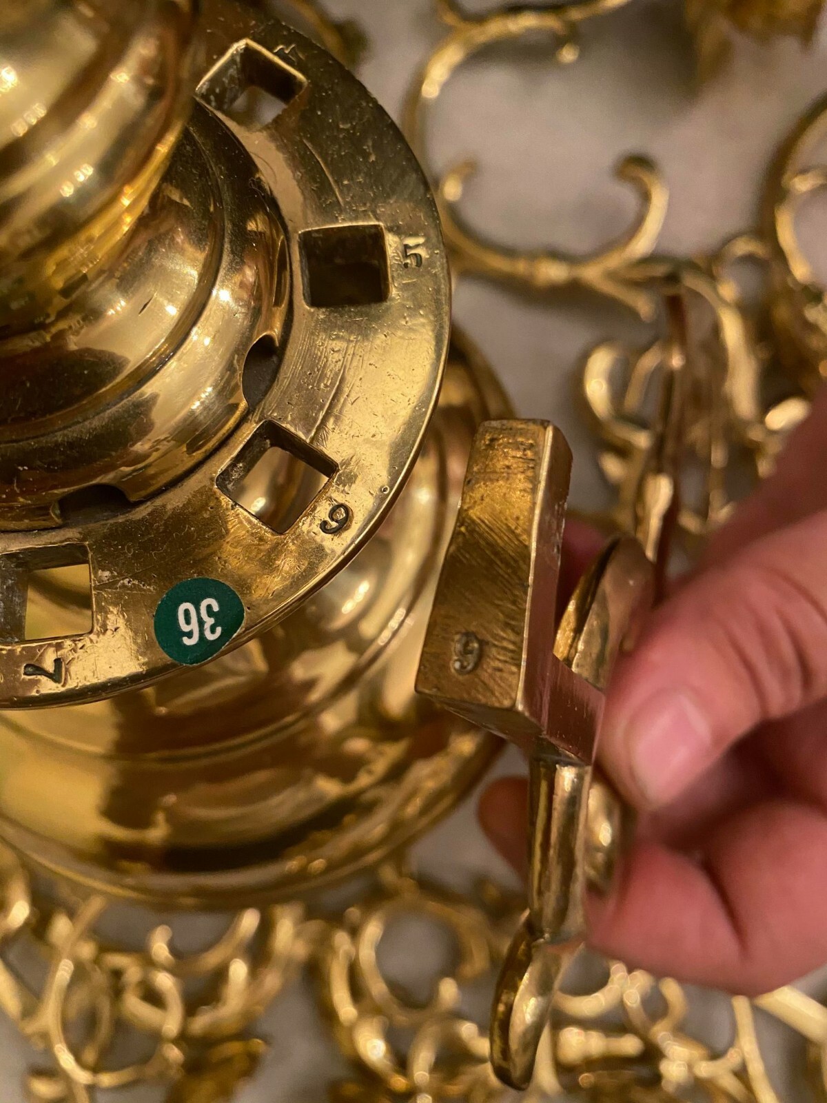 RARE BEAUTIFUL Brass Hanging Candle Holder Ceiling Lamp eBay