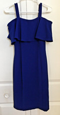 Vince Camuto Womens Off Shoulder Midi Dress Blue New Size 2