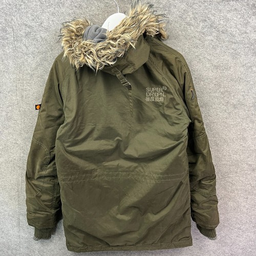 Superdry Chaqueta Hombre Pequeña Verde Microfibra The Parka Flight Edition SD3 Piel - Imagen 13 de 16