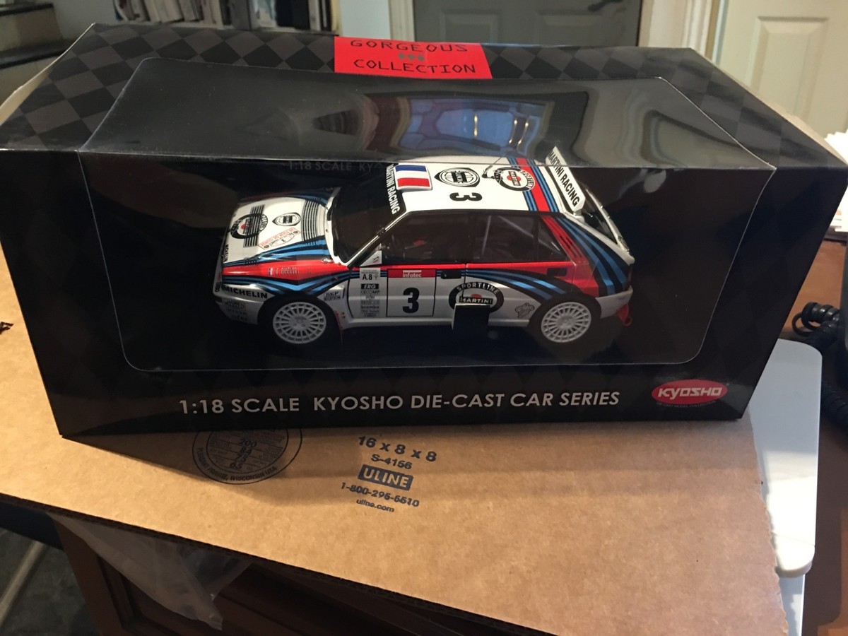 京商Lancia Delta HF Integrale Martini 1/18 1992 LANCIA DELTA HF INTEGRALE TOUR DE CORSE #3 RALLY DE FRANCE by