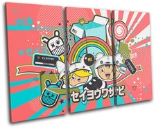 Japanese Cartoon Illustration TREBLE CANVAS WALL ART Picture Print VA