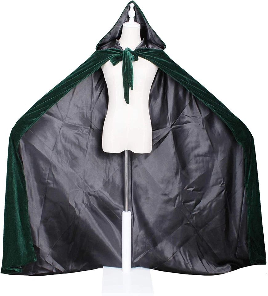 LuckyMjmy Velvet Renaissance Medieval Cloak Cape Lined with Satin - Image 3 of 4