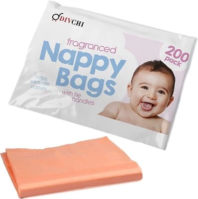 TIDYZ 200 Disposable Hygenic Nappy Sack Bin Bags Fragranced Handles Scented Perfumed