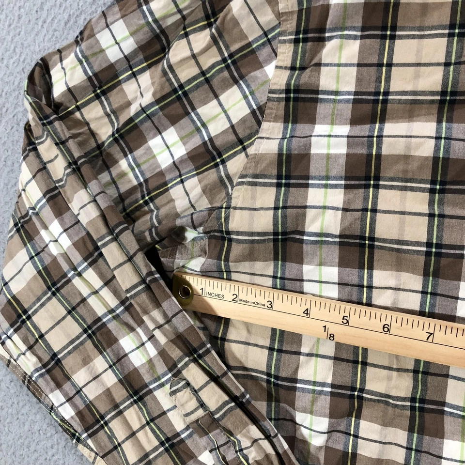 Volcom Shirt Mens 2XL Brown Plaid Button Down Long Sleeve Casual Skate Style - Image 2 of 4