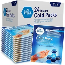 MED PRIDE Instant Cold Packs Disposable First Aid Pain Relief Ice Packs 24ct