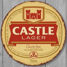 Castle Lager Beer 8" Diameter Novelty Metal Sign Made In USA New!