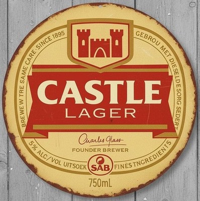 Castle Lager Beer 8'' Diameter Novelty Metal Sign Made In USA New!