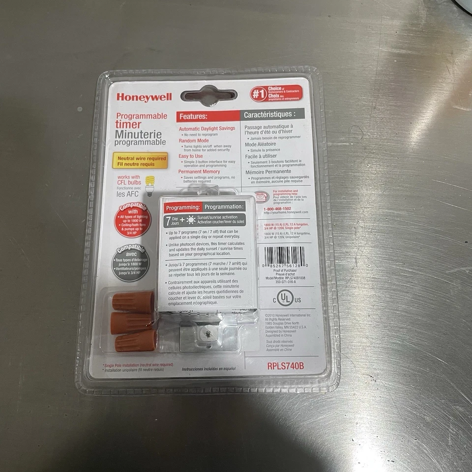 Interruptor programable Honeywell 7 días I Solar I (RPLS740B) Foto 3 de 3