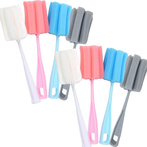 Bottle Brush Sponge 8PCS Cup Washer Brush Long Handle Cleaner Brush for Baby ...
