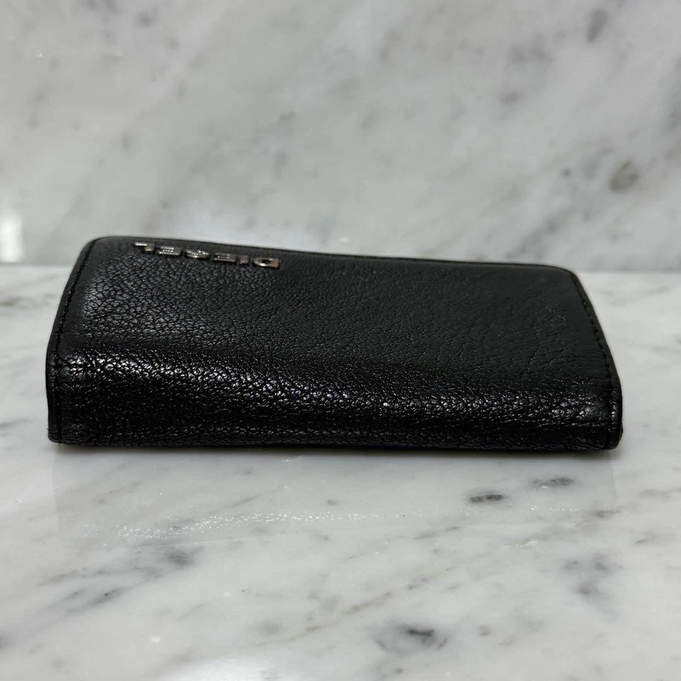 Estuche para llaves Diesel para hombre de cuero genuino negro 6 filas 6,5x10,6 cm compacto de lujo pequeño Foto 3 de 4