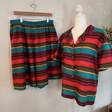 Vintage Russ Shorts And Shirt Rayon Stripes Mixed Sizes Top 16 Shorts 18