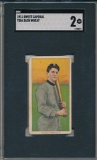 1910 T206 SWEET CAPORAL - ZACK WHEAT - SGC 2 GD (SVSC) CENTERED!