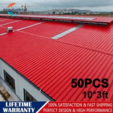 50Pcs 10 3ft Heavy Duty Metal Corrugated Roofing Panels for Garage Farm Barn