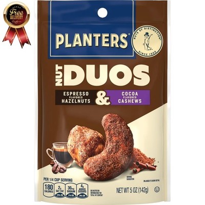 PLANTERS Nut Duos Cocoa Cashew and Espresso Hazelnut, Plant Based Protein, 5 oz