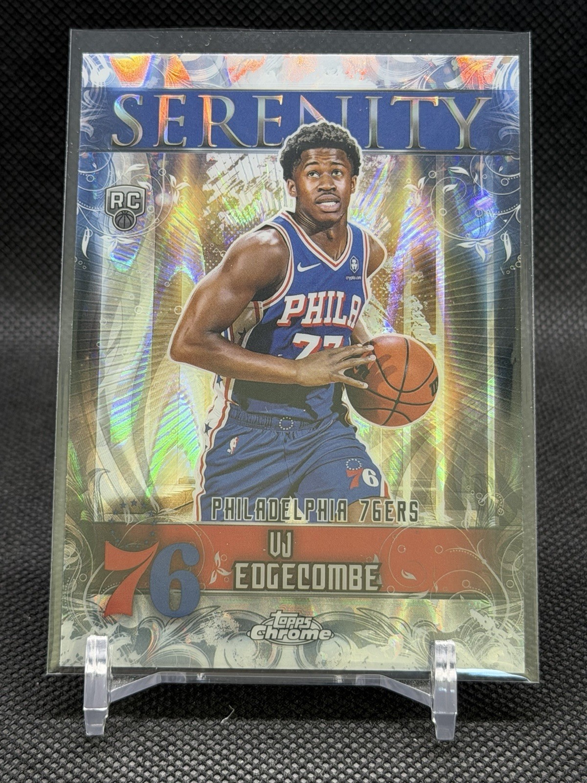 Vj Edgecombe Rookie Serenity Raywave Refractor 2025-26 Topps Chrome 76ers Rc Sp