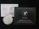 2022-W Burnished $1 Silver American Eagle Box, OGP & COA - Free Shipping