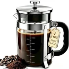 French Press Coffee Maker, Large French Press with Thick Borosilicate Glass, ...