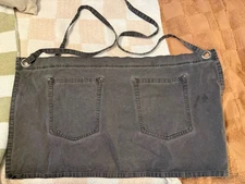 Chef Works Grey Denim Waist Apron Pockets Short Waitress Restaurant Server