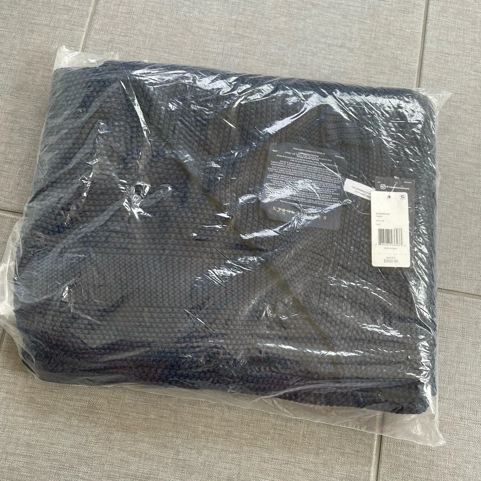 Manta Ralph Lauren Home Pursell Azul Marino NUEVA Talla 54x72 Diseñador de Lujo Foto 2 de 4