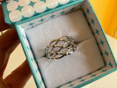 Ryze Party 925 Sterling Silver Vertigo Crystal Ring Sz 7
