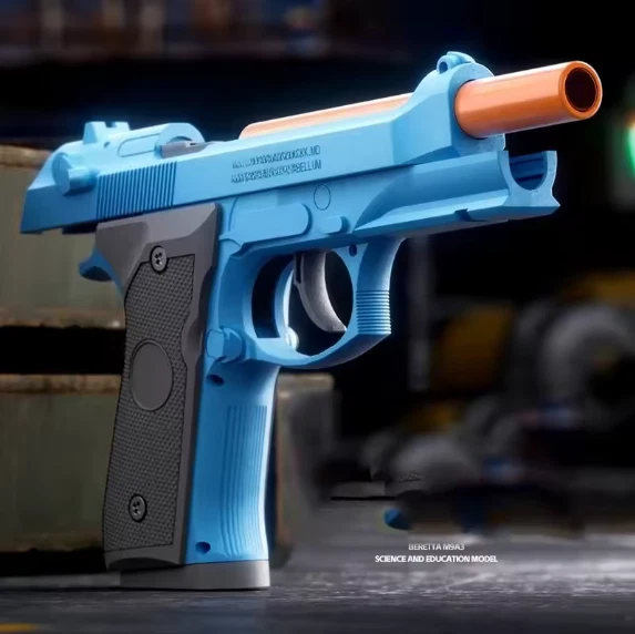 G17 Toy Pistol Soft Bullet Blaster Shell Ejecting Continuous Play Birthday Gift