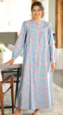 Nwt Lanz Of Salzburg NANTUCKET ROSE 100 Cotton Flannel 50"L Ballet Nightgown 2X