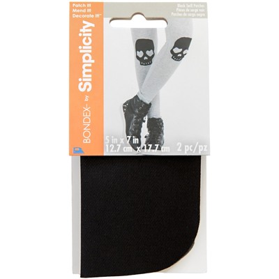 6 Pack Bondex Iron-On Twill Patches 5''X7'' 2/Pkg-Black 240 008-031BW