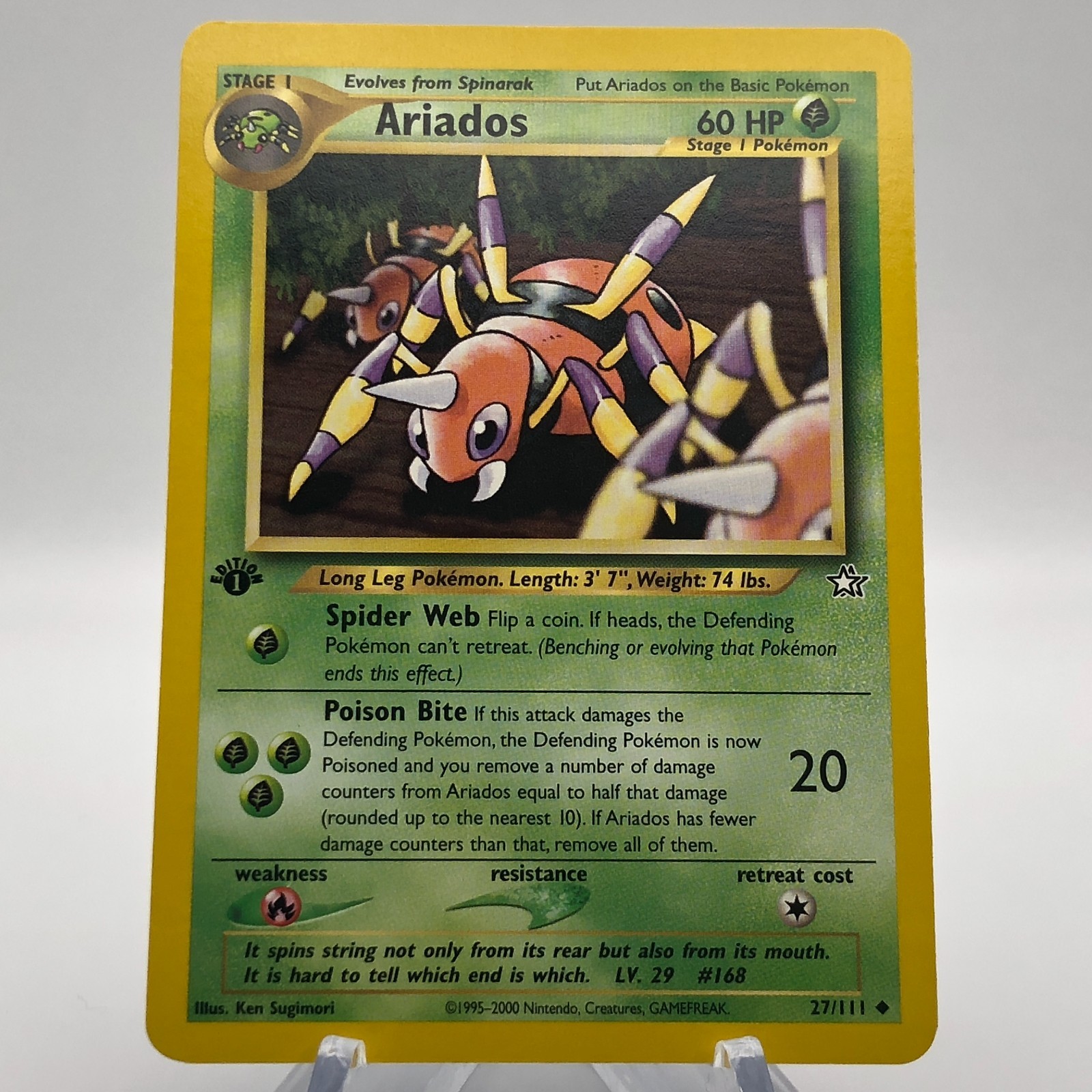 Pokemon Ariados 27/111 - NM - 1st Edition Neo Genesis 2000 - Uncommon