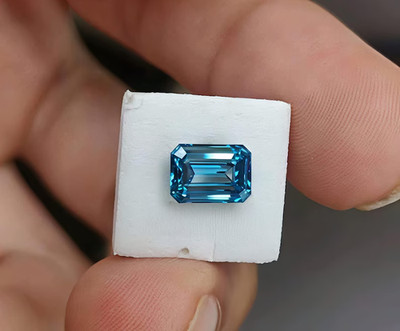 1 pair Loose Fancy Blue Color VVS1 Moissanite Diamond Radiant Cut 5x7M Certified