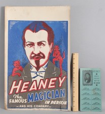 Antique Gerald Heaney Magician Devil Magic Show Lobby Card Silkscreen Poster