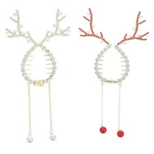 Christmas Hair Accessories : 2PCS Cute Reindeer Hair Clips, Decorative Metal