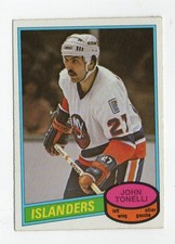 JOHN TONELLI NEW YORK ISLANDERS #305 1980-81 O-PEE-CHEE CREASE FREE EX-NM