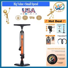 High Pressure Bike Pump with Gauge 160 PSI fo...