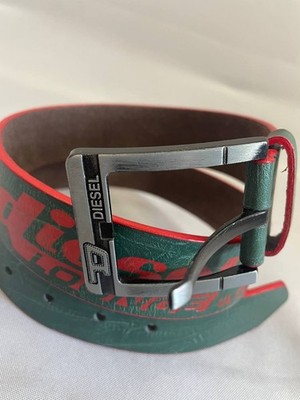 小物 2000s DIESEL logo buckle belt 100% Genuine Leather Diesel Belt Rare Buckle Black 2 | eBay