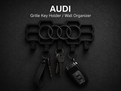 Audi Schlüsselhalter Wand Organizer | 3D gedruckt Auto Schlüsselhalter | Audi Ringe Wabe 
